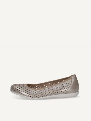 Caprice Ballerina - Taupe Metallic