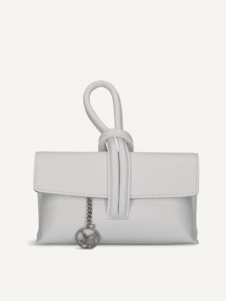 Caprice Clutch - Cremeweißes Nappaleder