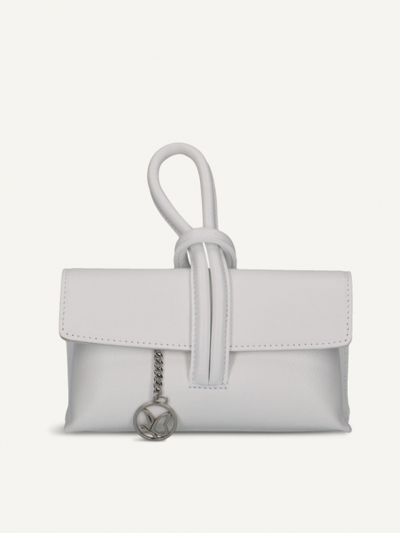 Caprice Clutch - Cremeweißes Nappaleder