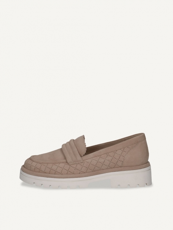 Caprice Slipper - Sandfarbenes Wildleder