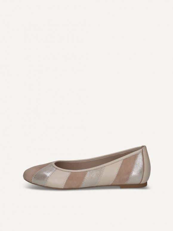 Caprice Ballerina - Taupe Metallic-Comb