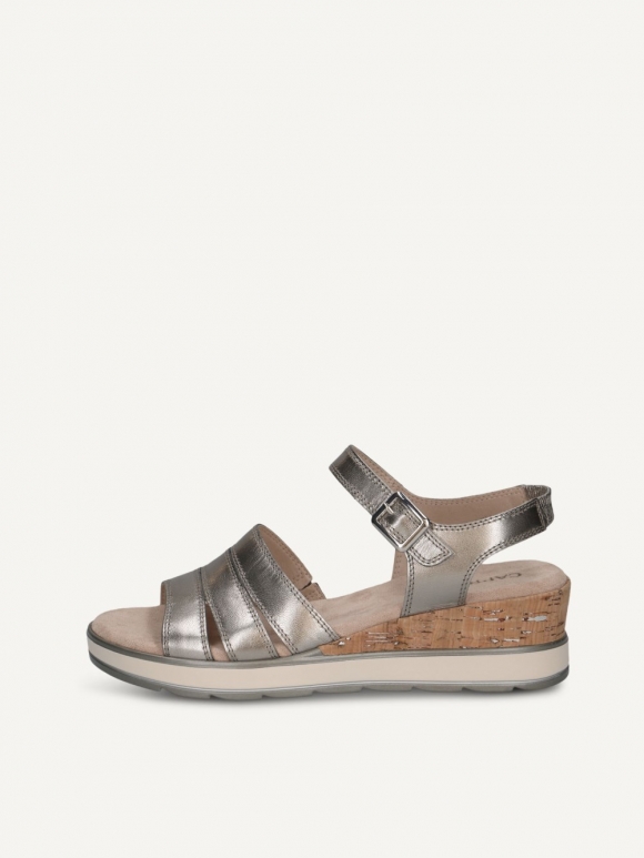 Caprice Sandalette - Steinfarbenes Metallic