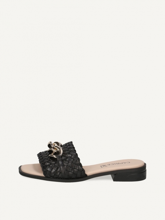Caprice Pantolette - Schwarzes Nappaleder