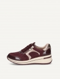 Caprice Sneaker - Bordeauxfarbenes Kammleder