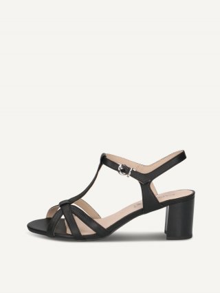 Caprice Sandalette - Schwarzes Nappaleder