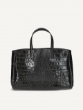 Caprice Handtasche - Schwarzes Reptilienleder