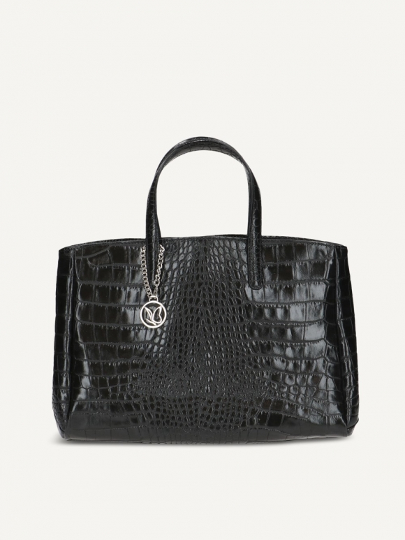 Caprice Handtasche - Schwarzes Reptilienleder