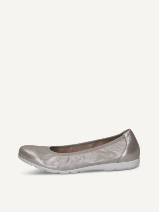 Caprice Ballerina - Taupe Metallic