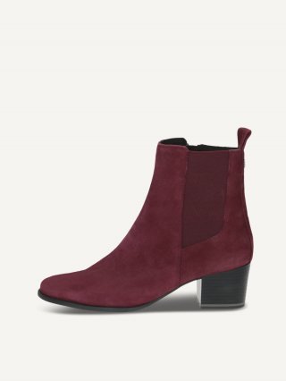 Caprice Stiefelette - Bordeauxfarbenes Wildleder