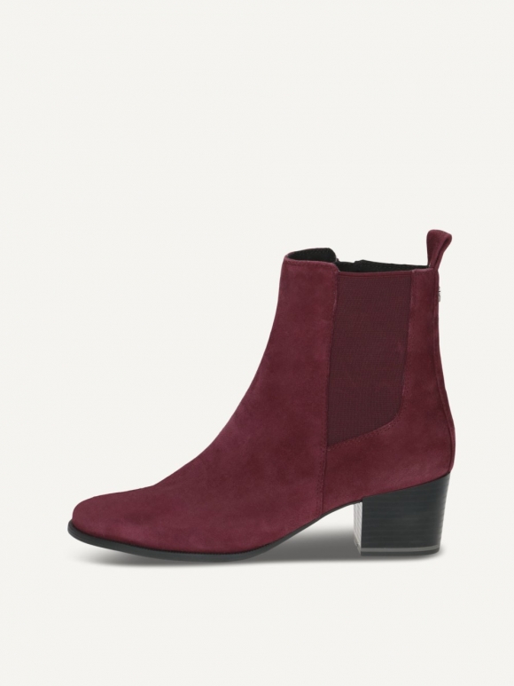 Caprice Stiefelette - Bordeauxfarbenes Wildleder
