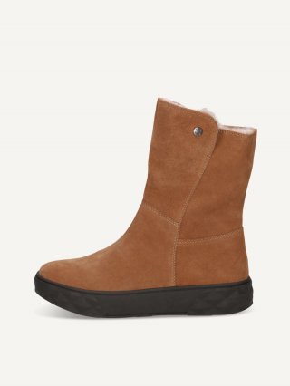 Caprice Stiefelette - Cognacfarbenes Wildleder
