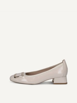 Caprice Pumps - Schneefarbenes Nappaleder