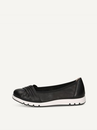 Caprice Ballerina - Black Nappa