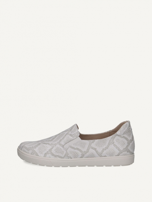 Caprice Slipper - Weißes Reptilleder