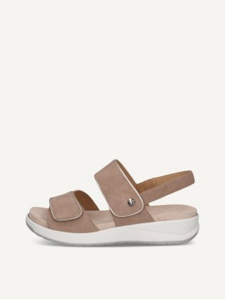 Caprice Sandalette - Rindenfarbenes Wildleder