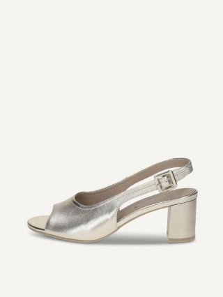 Caprice Sandalette - Hellgoldenes Metallkamm