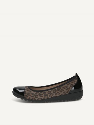 Caprice Ballerina - Schwarzer Leo-Kammleder