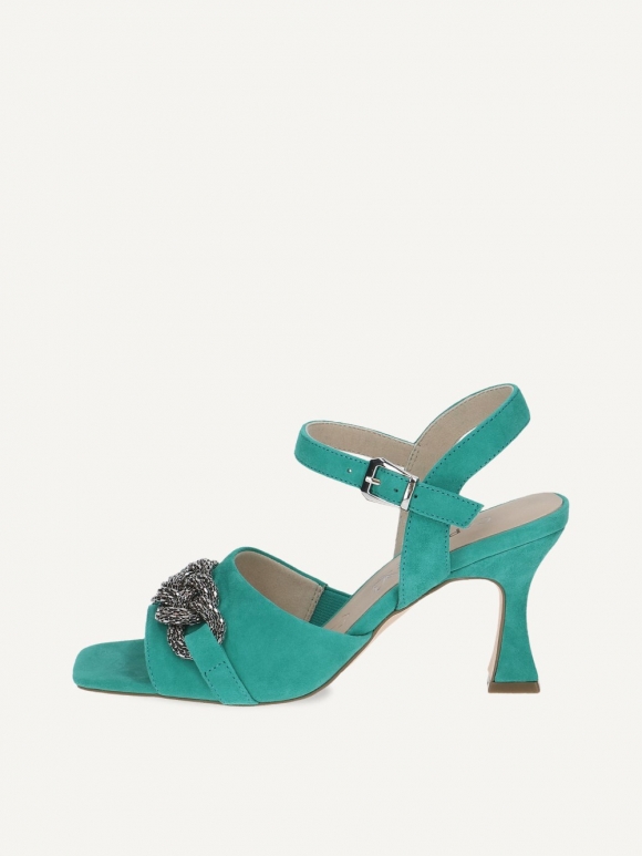 Caprice Sandalette - Smaragdgrünes Wildleder