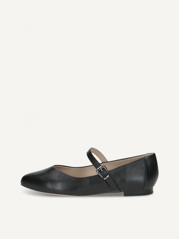 Caprice Ballerina - Schwarzes Nappaleder