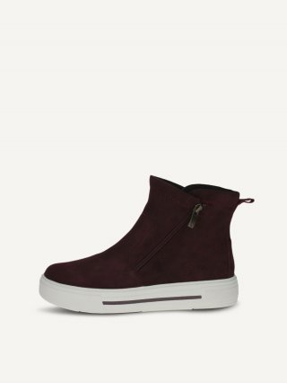 Caprice Stiefelette - Bordeaux-Wildleder