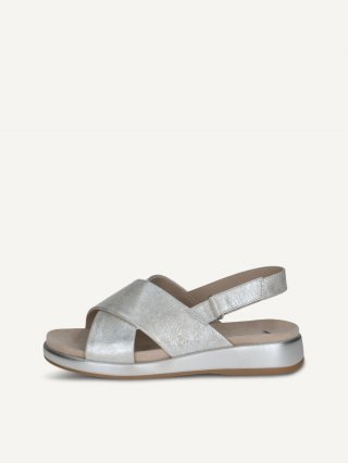 Caprice Sandale - Silbernes Lackleder