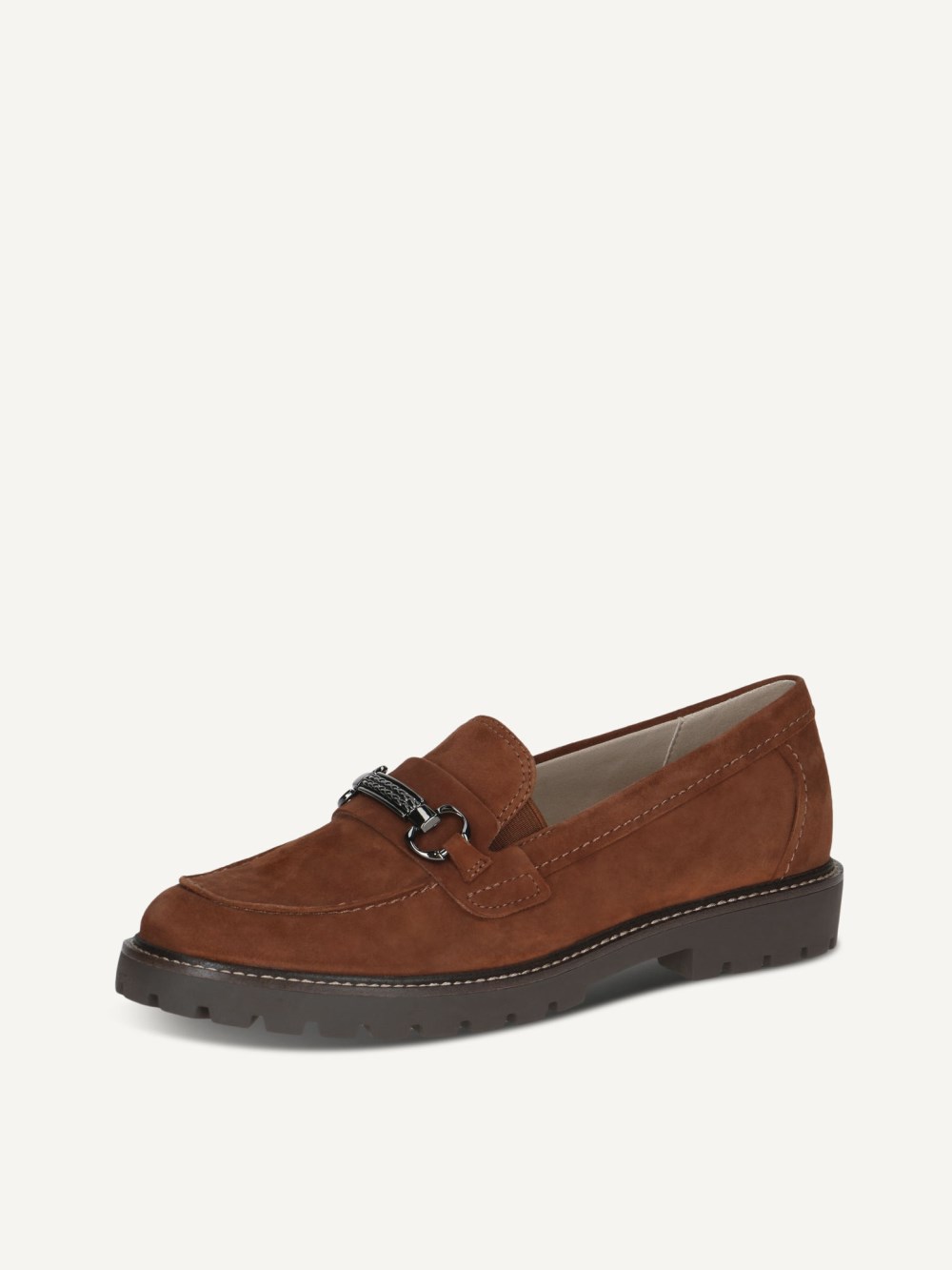 Caprice Slipper - Cognacfarbenes Wildleder