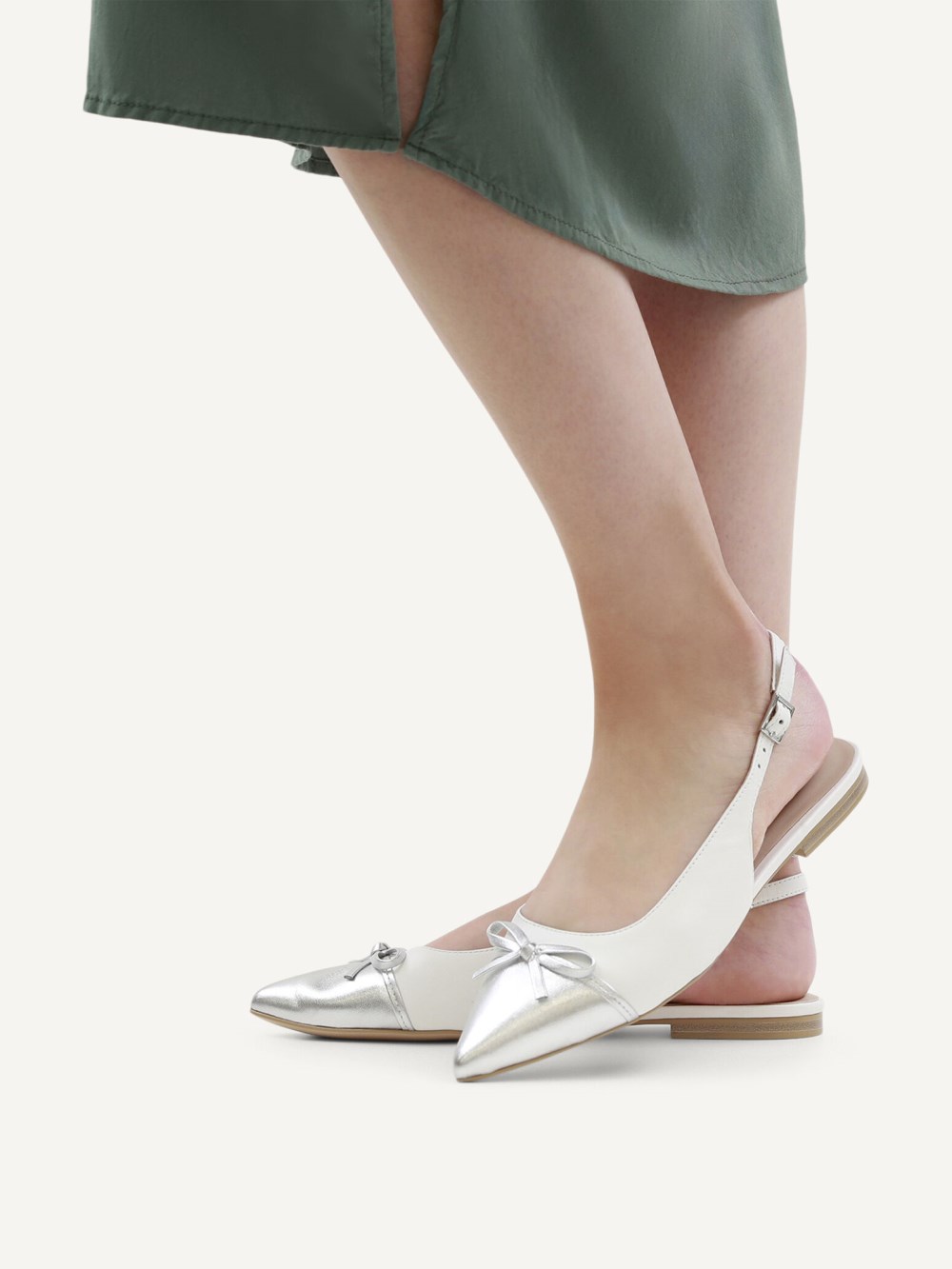 Caprice Ballerina - Weiß/Silber