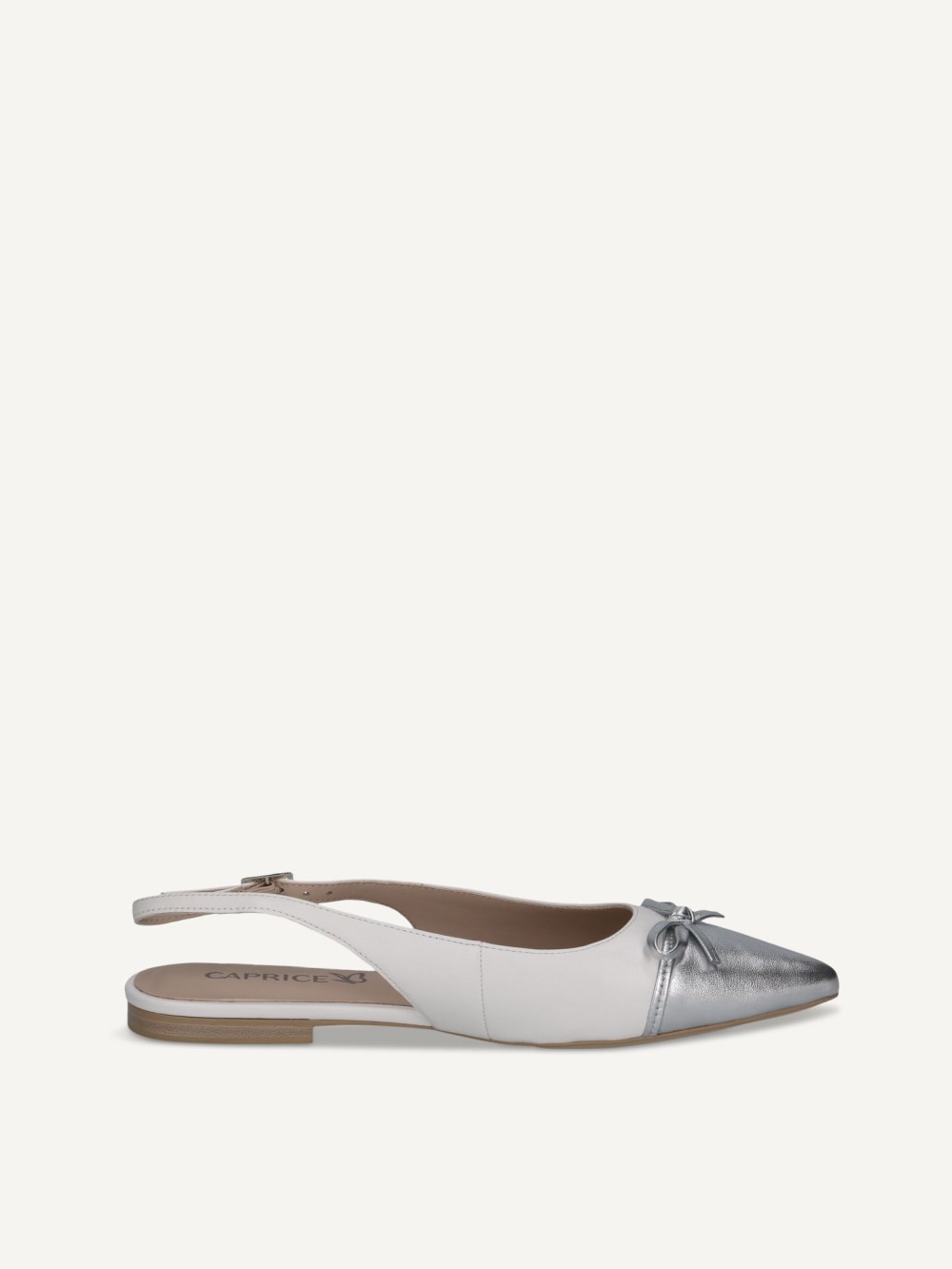 Caprice Ballerina - Weiß/Silber