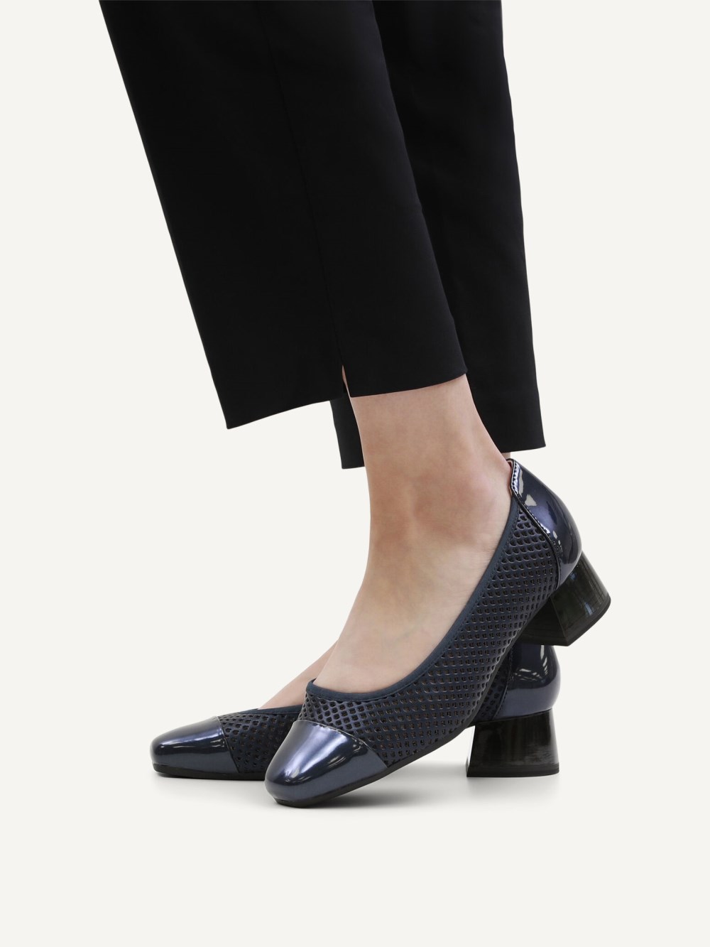 Caprice Pumps - Marineblau-Perlmutt-Kamm