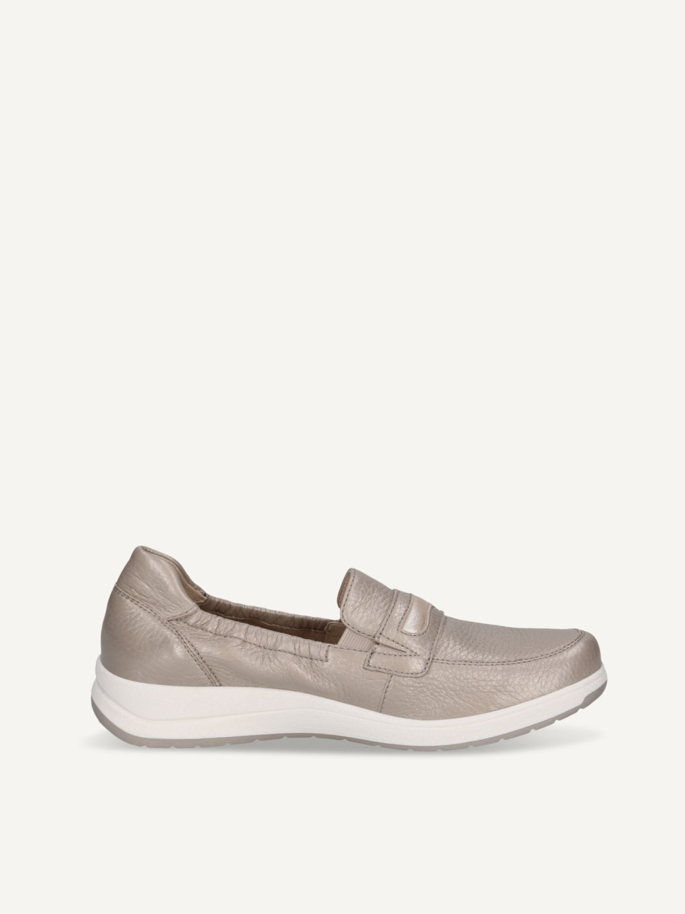 Caprice Slipper - Steinfarbenes Perlhirschleder