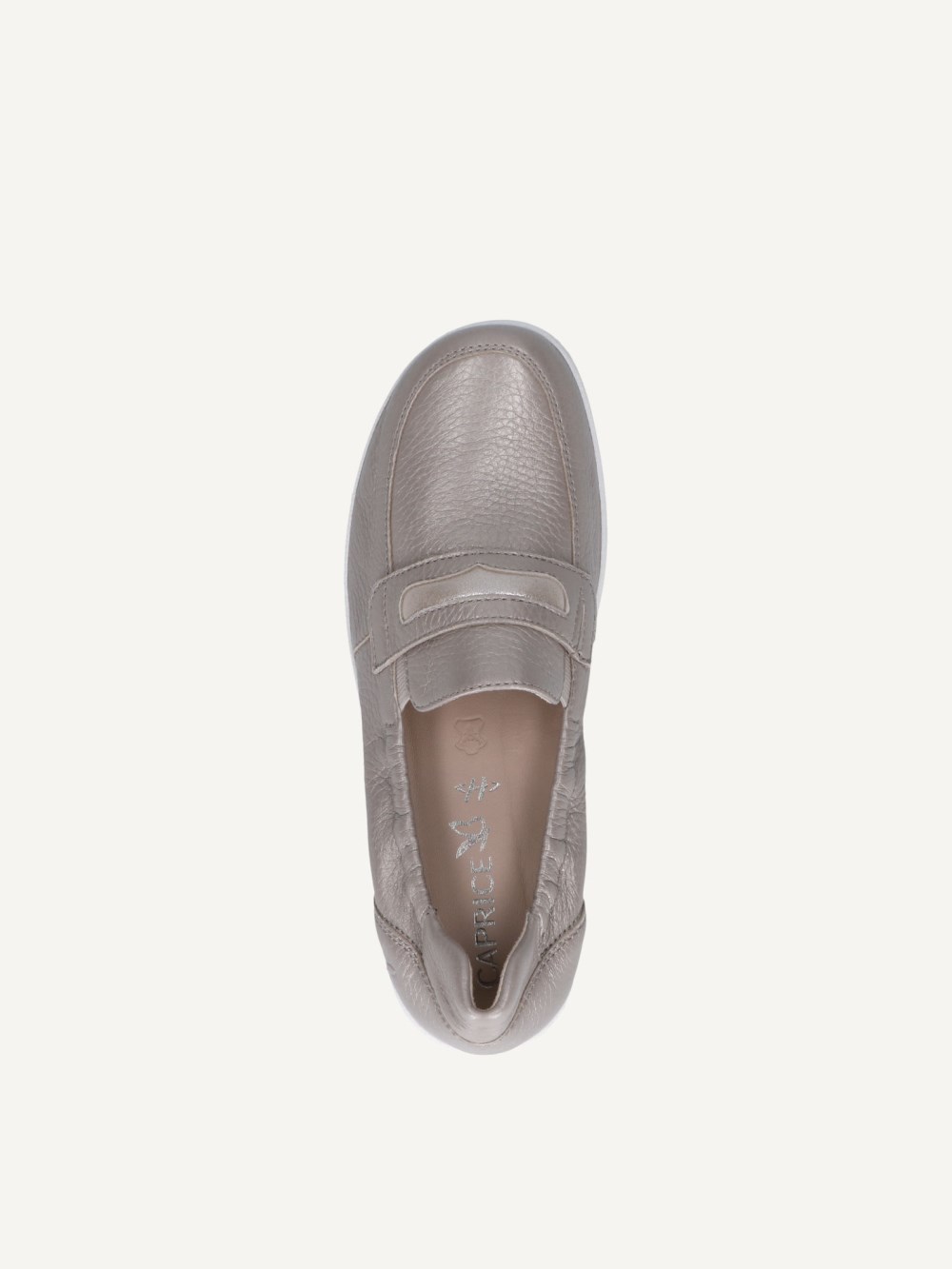 Caprice Slipper - Steinfarbenes Perlhirschleder