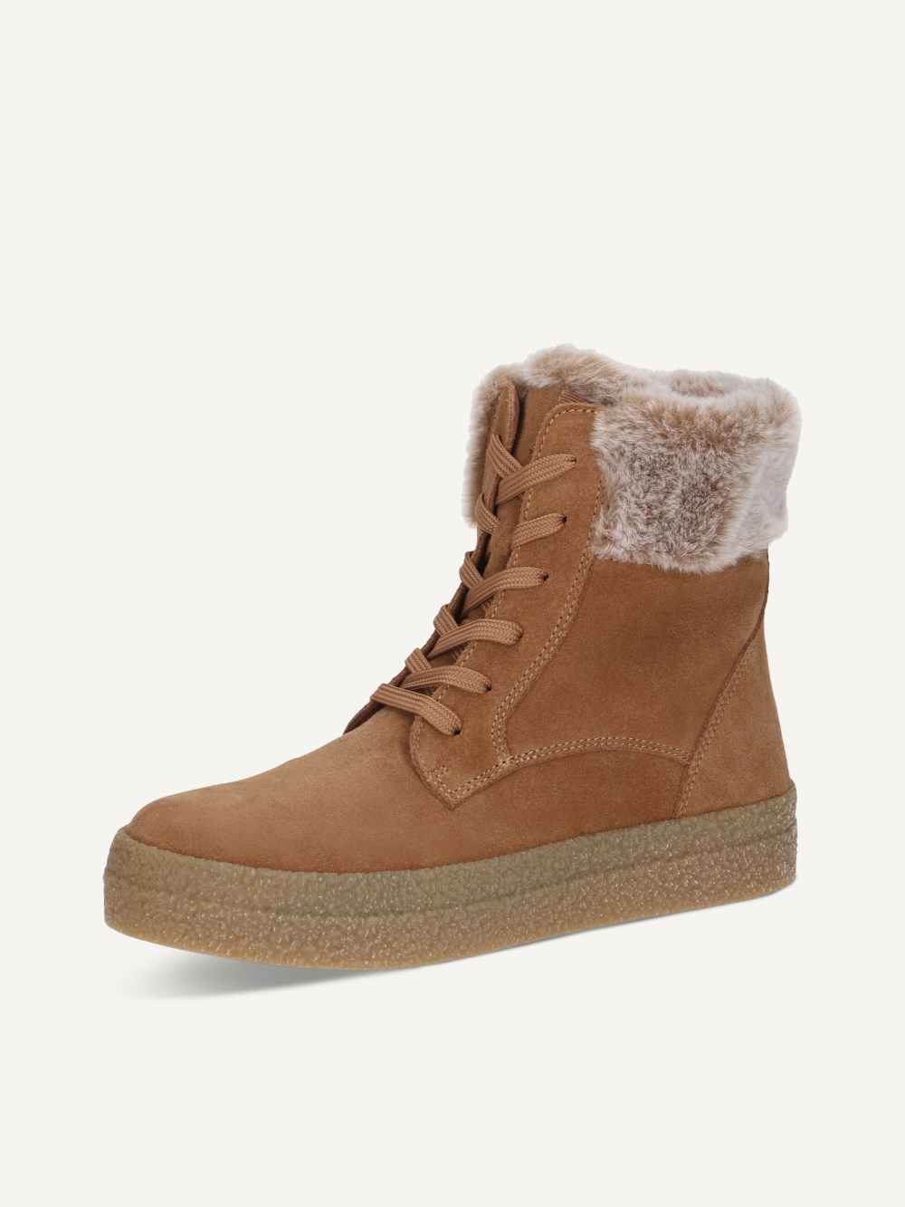 Caprice Stiefelette - Cognac-Wildleder