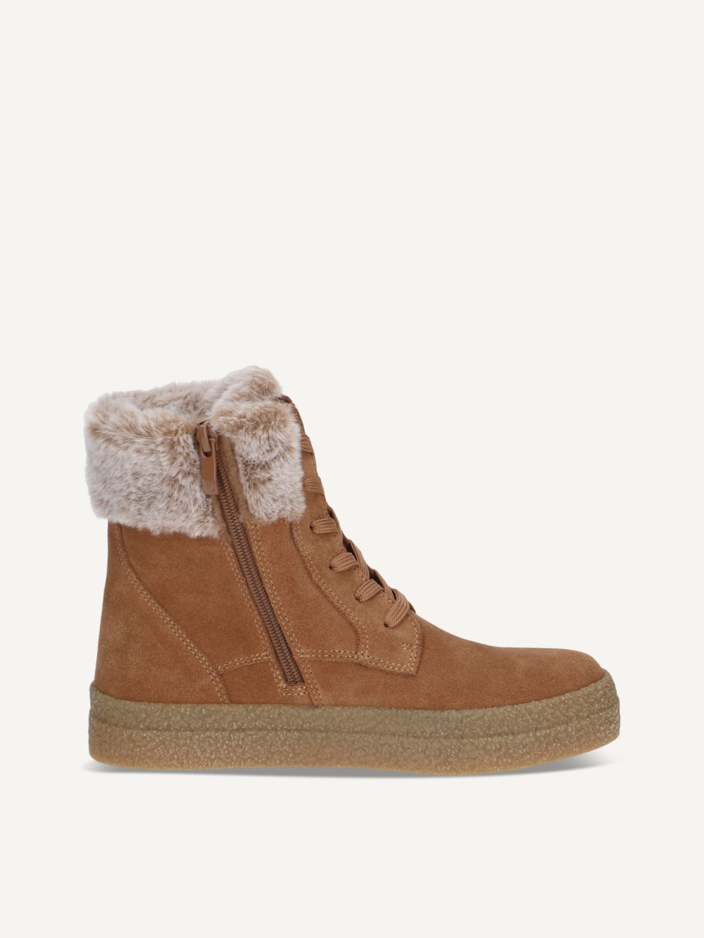 Caprice Stiefelette - Cognac-Wildleder