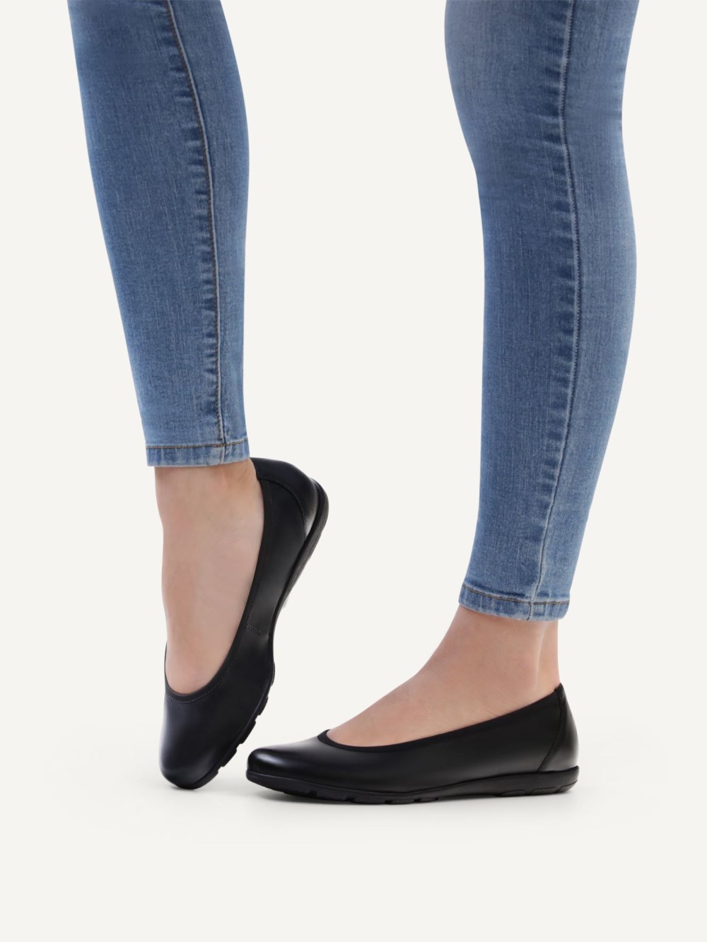 Caprice Ballerina - Schwarzes Nappaleder