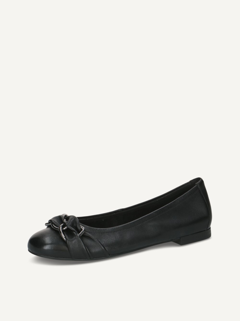 Caprice Ballerina - Schwarzes Softnappaleder