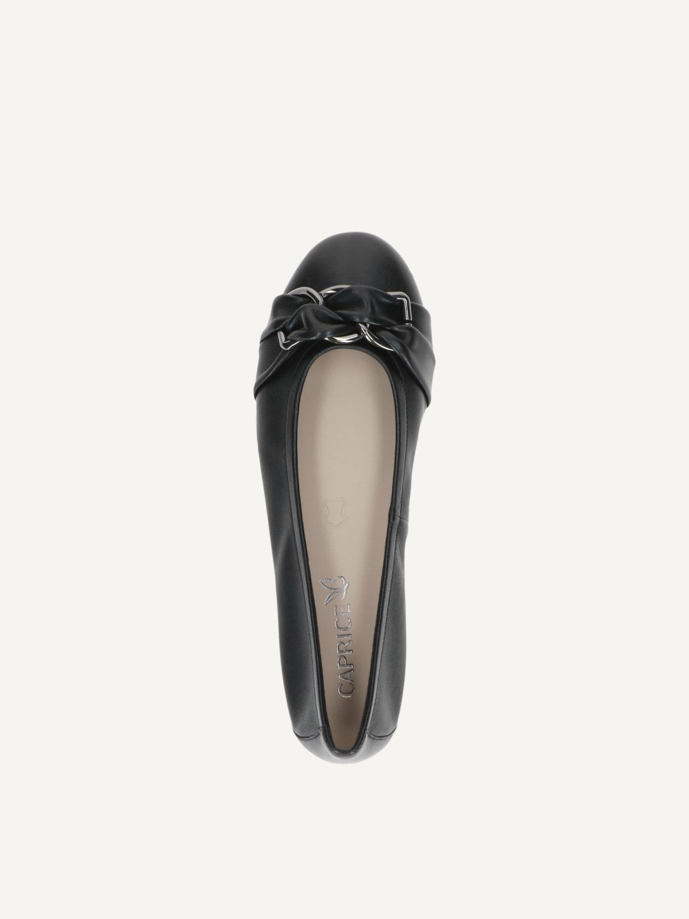 Caprice Ballerina - Schwarzes Softnappaleder