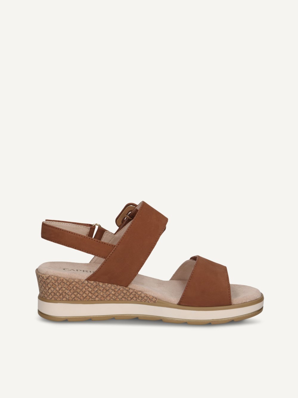 Caprice Sandalette - Cognacfarbenes Nubukleder