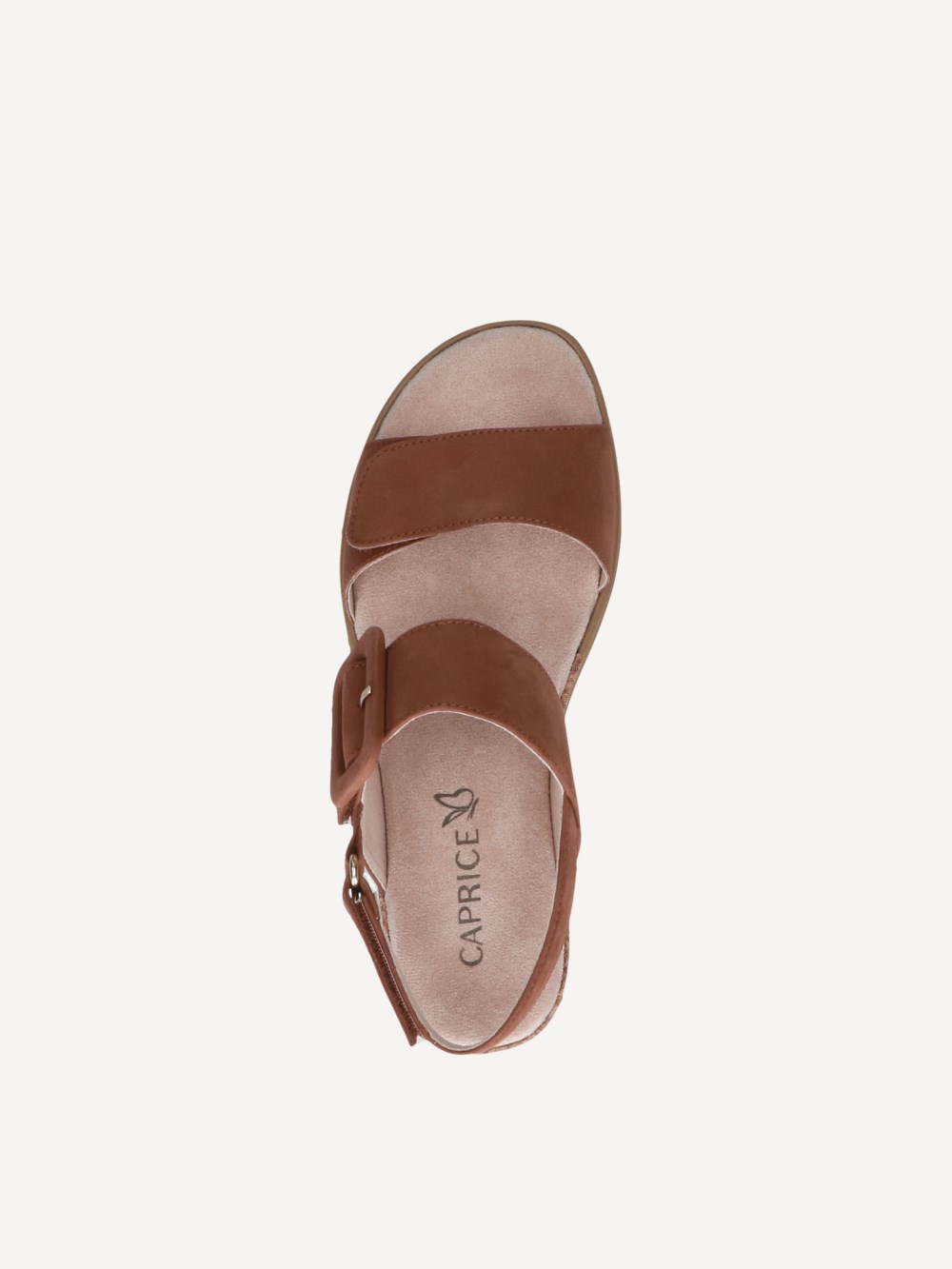 Caprice Sandalette - Cognacfarbenes Nubukleder