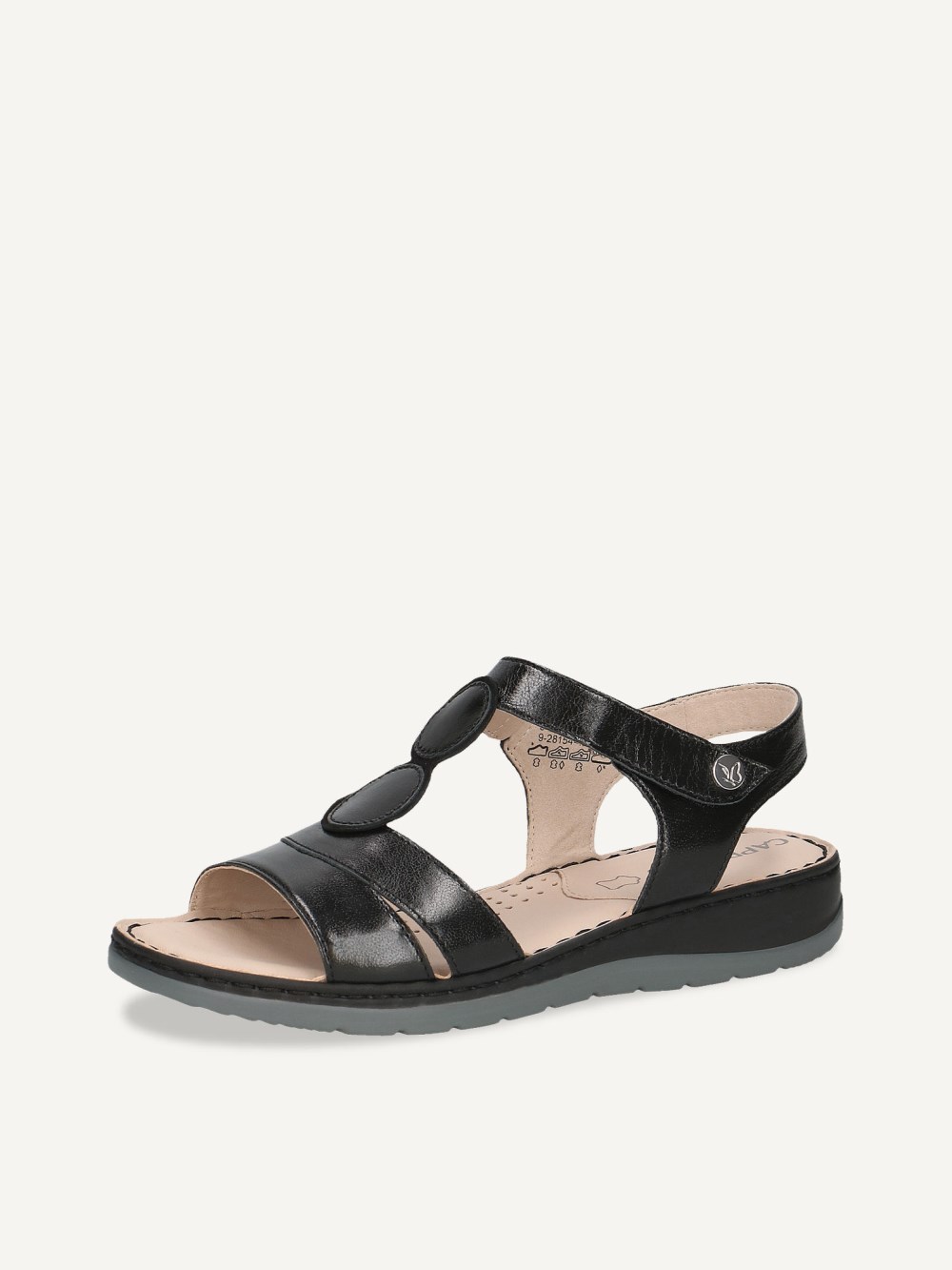 Caprice Sandalette - Schwarzmetallic-Kammleder