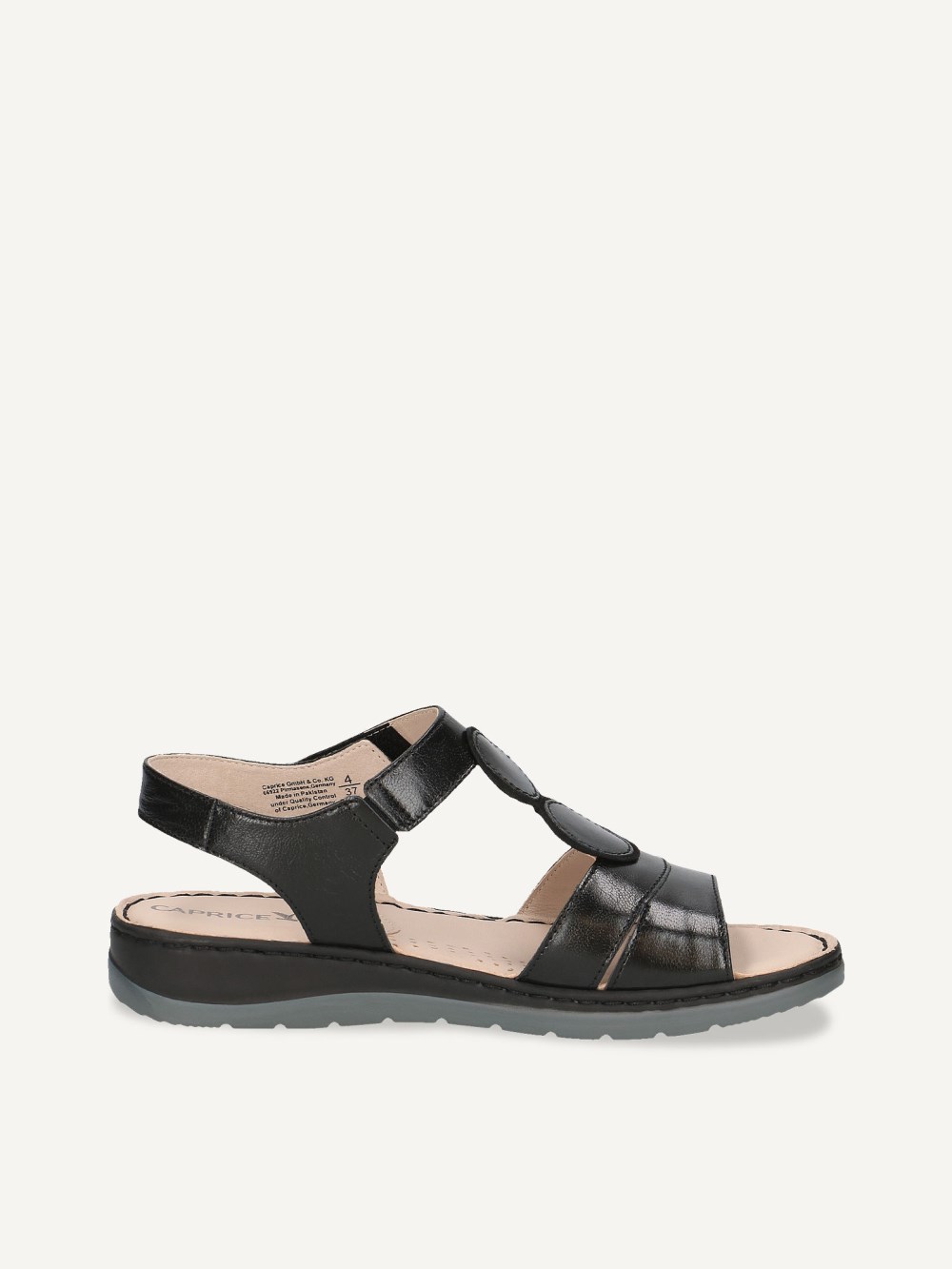 Caprice Sandalette - Schwarzmetallic-Kammleder