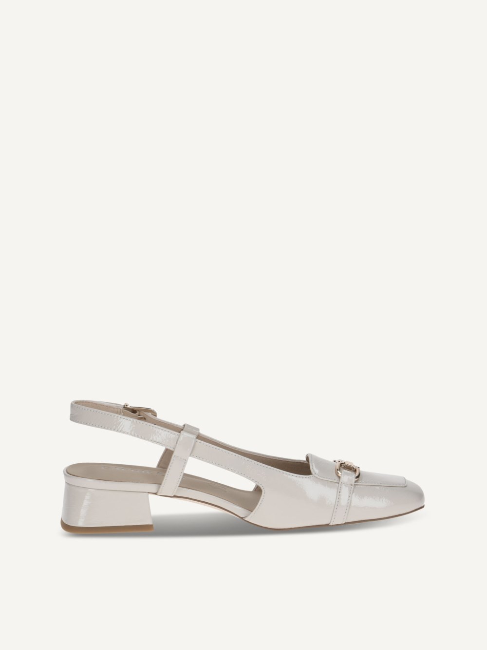 Caprice Slingpumps - Schneefarbenes Naplak