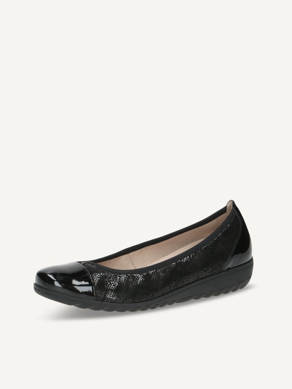 Caprice Ballerina - Schwarzer Kammleder