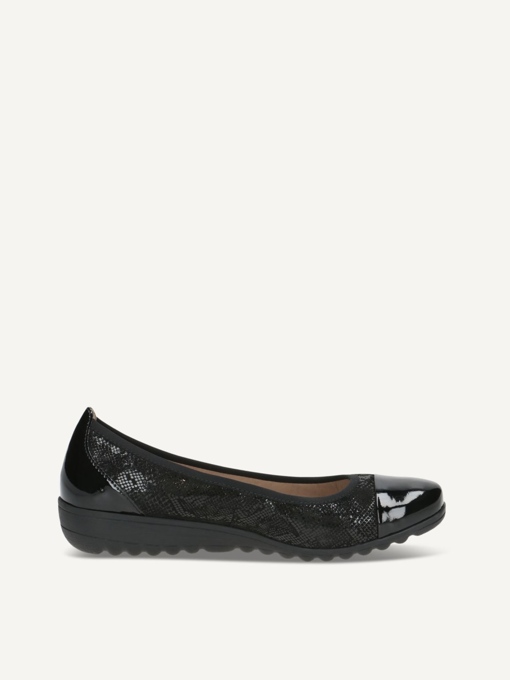 Caprice Ballerina - Schwarzer Kammleder