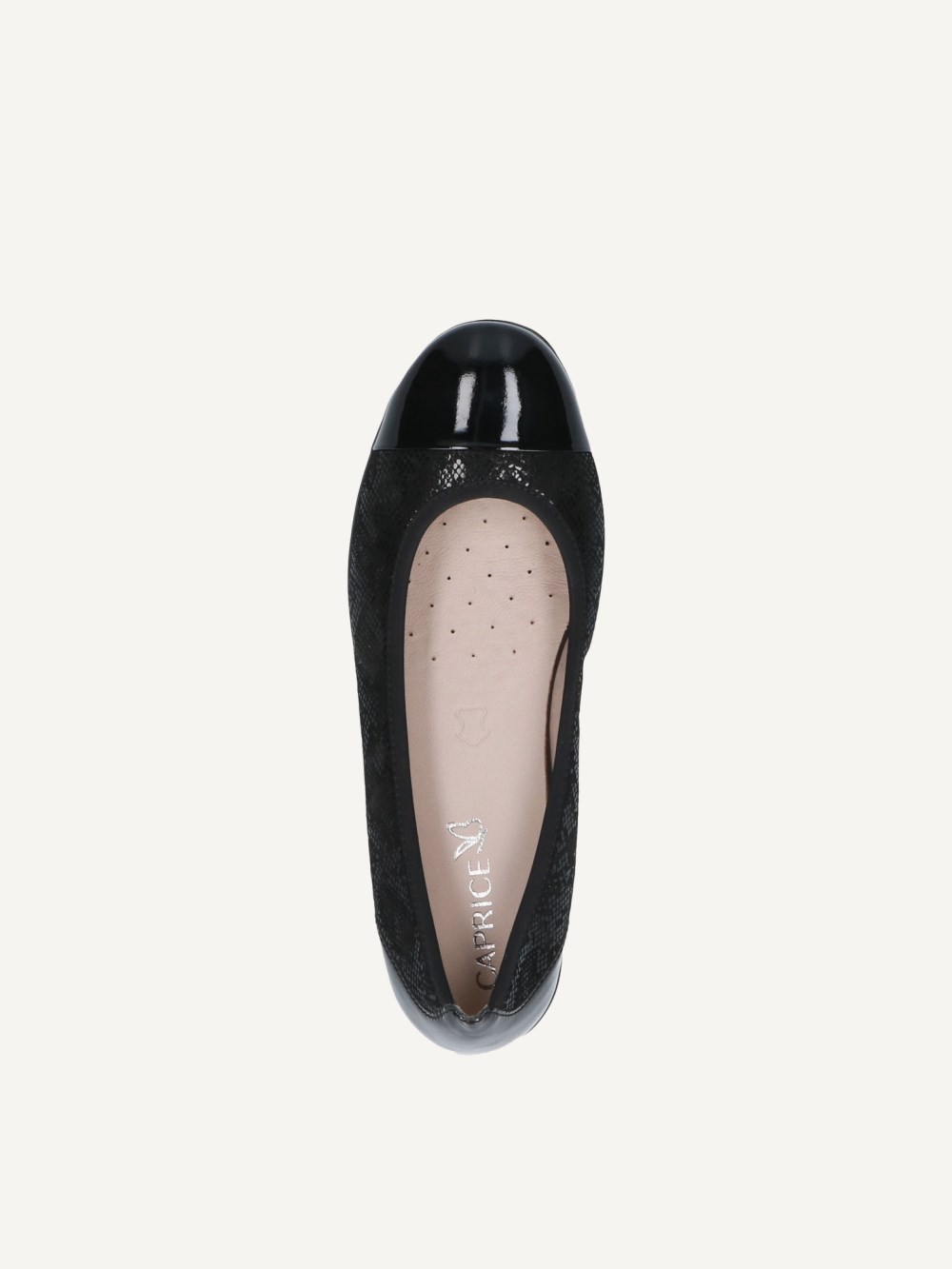 Caprice Ballerina - Schwarzer Kammleder