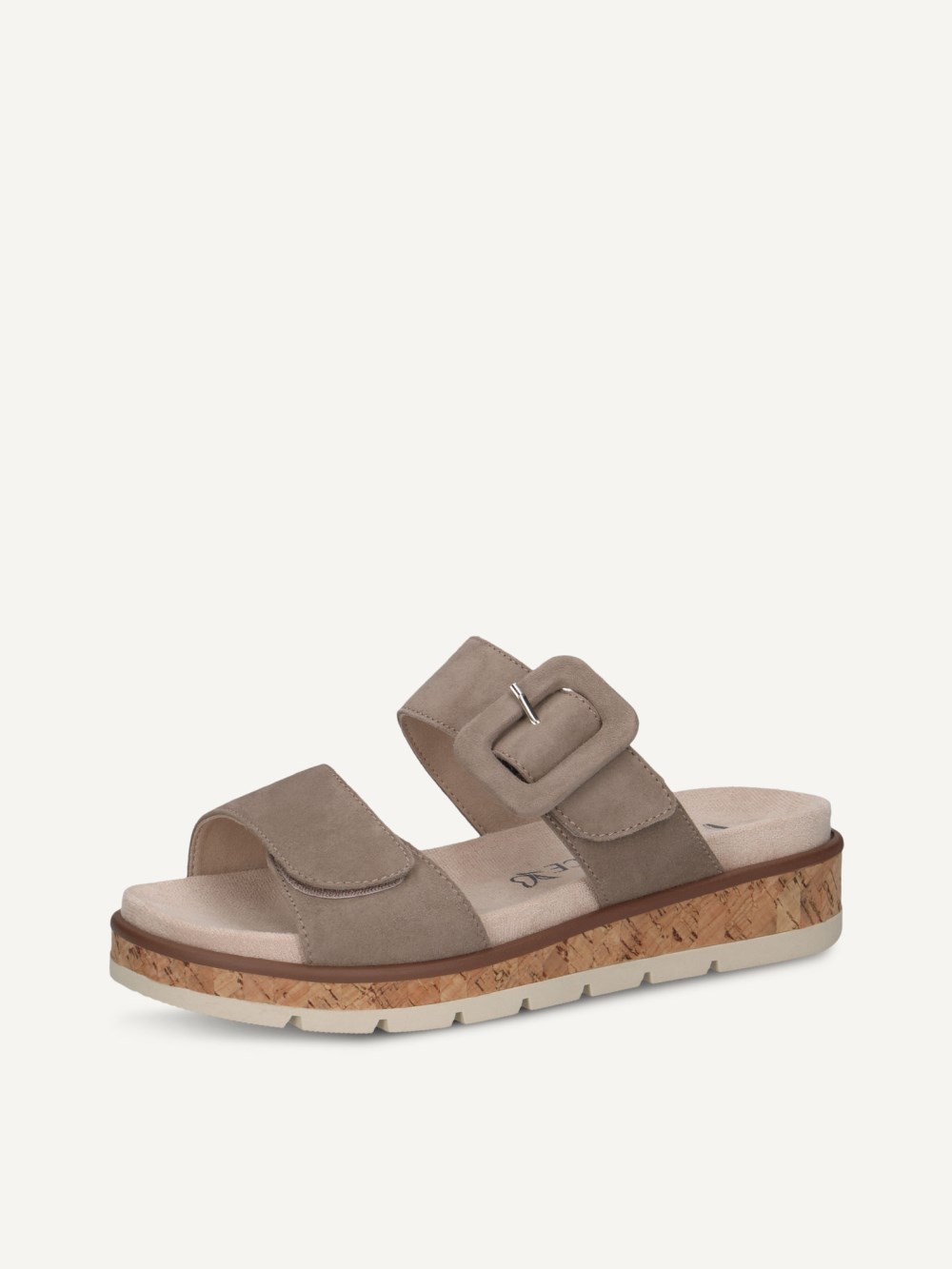 Caprice Slipper - Taupefarbenes Wildleder