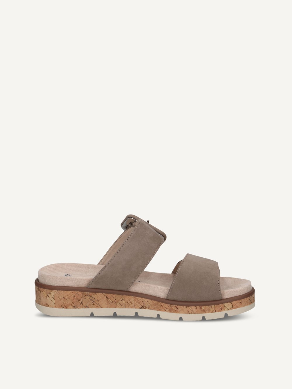 Caprice Slipper - Taupefarbenes Wildleder