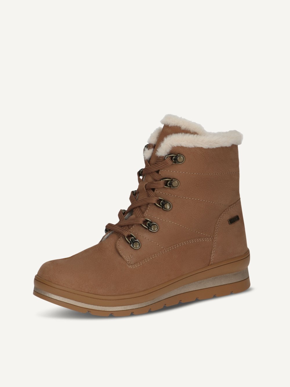 Caprice Stiefelette - Nussfarbenes Nubukleder
