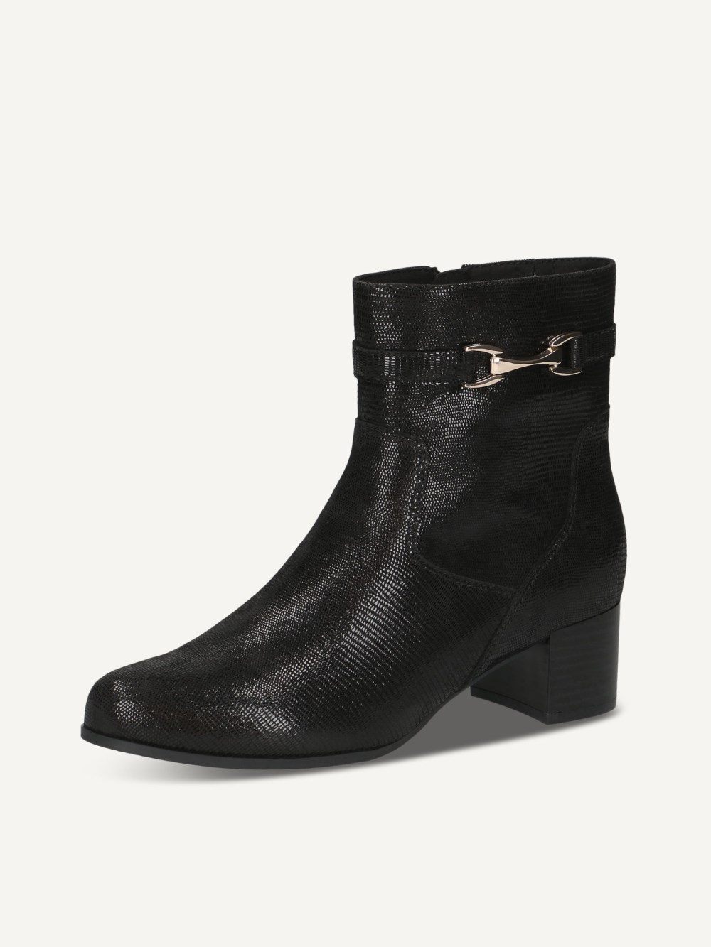 Caprice Stiefelette - Schwarzes Reptil