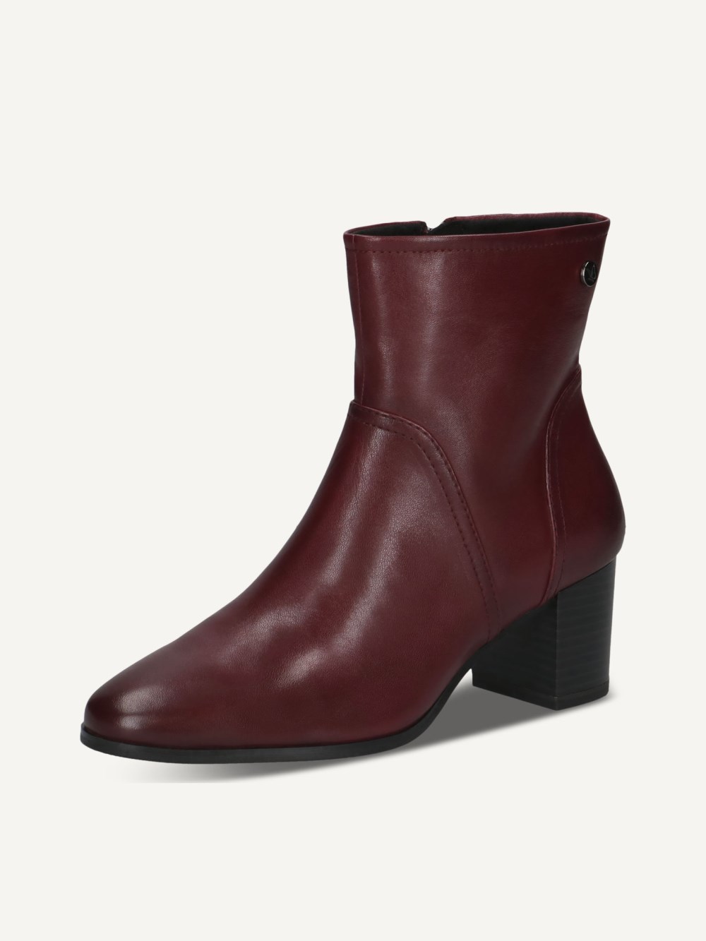 Caprice Stiefelette - Bordeauxfarbenes Nappaleder