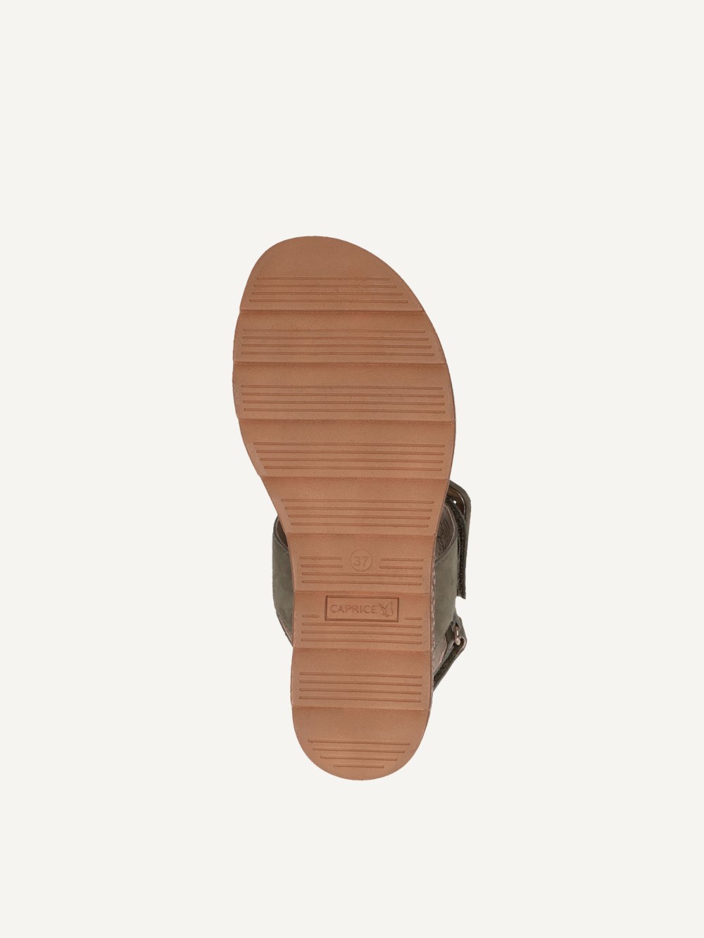 Caprice Sandalette - Olivfarbenes Nubukleder